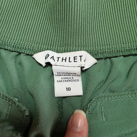 Athleta Brooklyn Ankle Pants Women’s 10 Green Mid Rise, Stretch, Tapered Leg - Picture 5 of 12